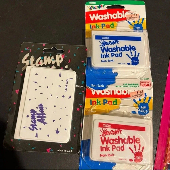 Vintage Unopened School Supplies Crayola Sharpener Eraser Hole Punch Ink Pads - Picture 4 of 6